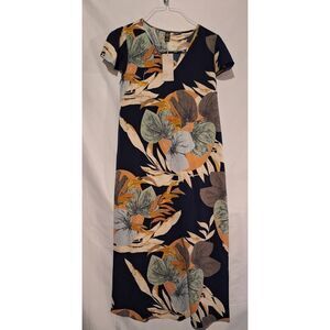 Emery Rose Women's Casual Plant Print‎ Midi Dress Size Small NEW